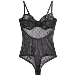 I.N.C. INTERNATIONAL CONCEPTS Women's Monogram Bodysuit 100174377 Black Size XL